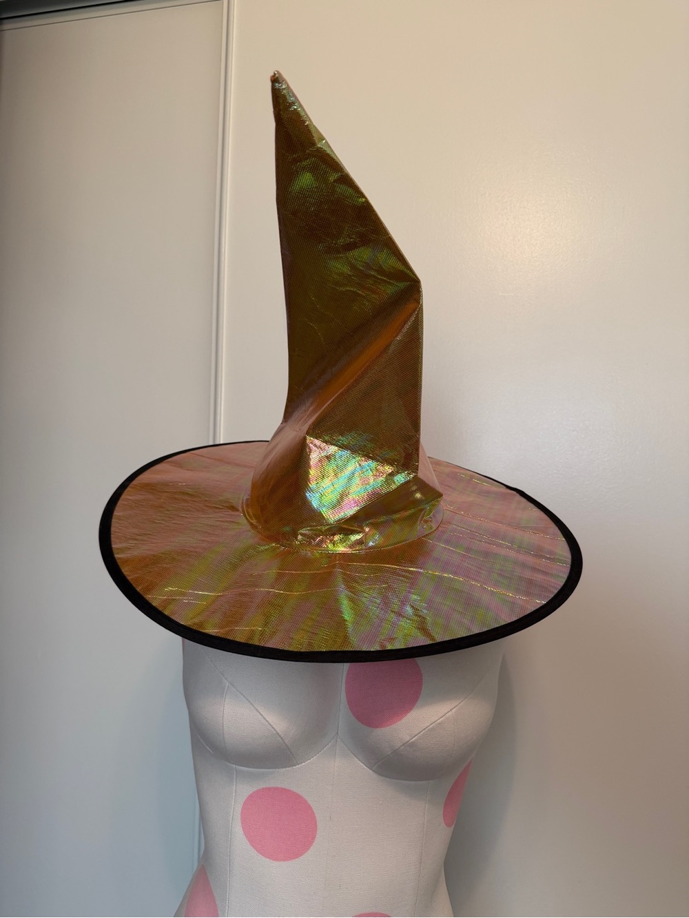 Iridescent Yellow/Orange Halloween Witch Hat - Party Accessory